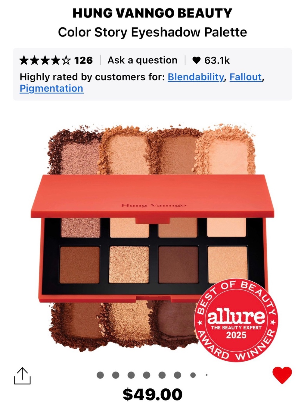 Color Story Eyeshadow Palette - Red - Picture 4 of 6